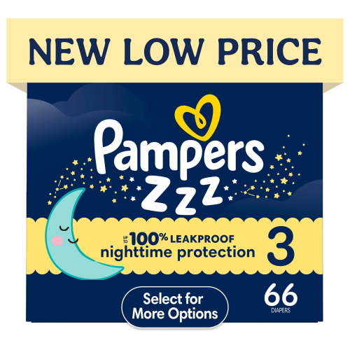 Pampers Swaddlers Overnight Zzz Baby Diapers, Size 3, 66 Ct