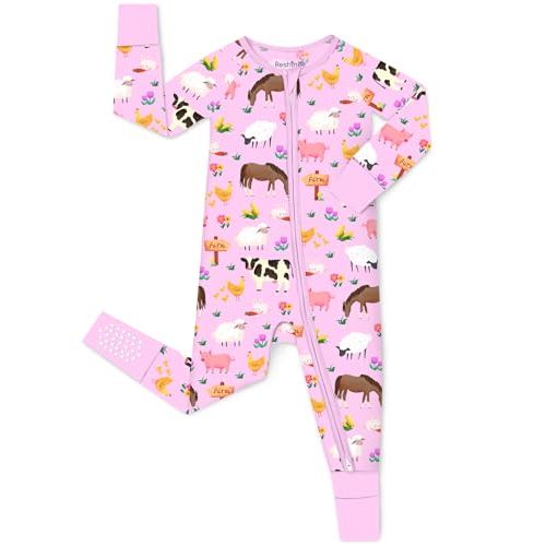 babee Reshinee Viscose Derived from Bamboo Baby Footie Pajamas Convertible Newborn Sleeper for Baby Girl Zipper Onesie 0-24M