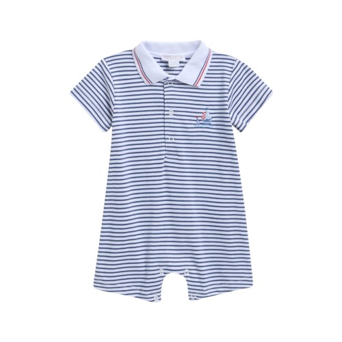 Stripe Pima Cotton Polo Romper