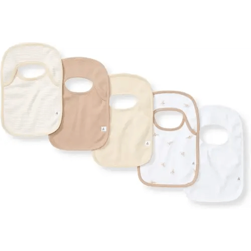 Burt's Bees Baby Organic Baby Bibs – 100% Cotton Newborn Infant Bibs for Baby Boys & Girls