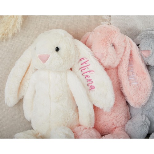 Personalized Embroidered Bunny Rabbit, Personalised Bunny Rabbit Toy,Custom Monogrammed Bunny Rabbit,Bunny Soft Plush Toy,Baby birthday gift