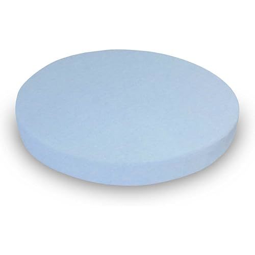 SheetWorld Baby Fitted Round Crib Sheet, 100% Cotton Jersey Hypoallergenic Sheet, Unisex Boy Girl, 42 x 42 inches, Baby Blue, Made in USA