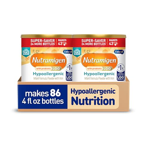 Enfamil Nutramigen Hypoallergenic Baby Formula with Iron, Lactose Free, Colic Relief from Cow's Milk Allergy Starts in 24 Hours, Brain Building DHA, Probiotic LGG for Immune Support, 27.8 Oz Can