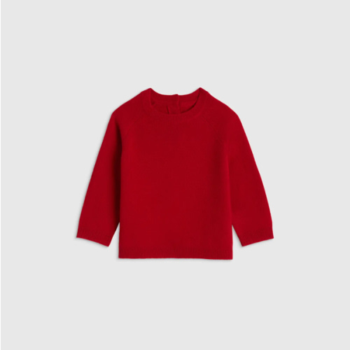 Mongolian Cashmere Crewneck Sweater - Baby in Varsity Red