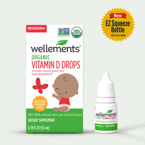 Organic Vitamin D Drops For Infants & Newborn Babies | Wellements