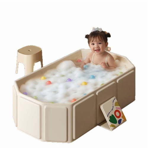 Kraoden Foldable Baby Bathtub with Drainage System, 5 Bath Balls and 2 Ducks, Versatile Portable Bathing Solution for Kids and Pets, Efficient Support & Long-lasting Heat Preservation