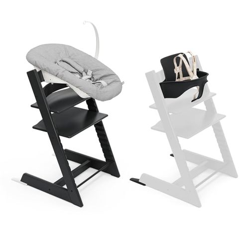 Silla alta Stokke Tripp Trapp 2, Natural (incluye silla y juego de bebé) con juego para recién nacidos - Diseño seguro, ajustable y ergonómico