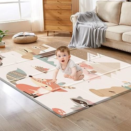 XVISHX Baby Play Mat, 50 x 50 Inch Play Mat Perfect for 50 x 50 Inch Use Baby Playpen, Foldable Baby Foam Playmat for Floor, Portable Waterproof Activity PlayMats for Babies, Infants and Toddlers