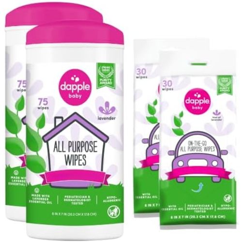 Dapple Baby All Purpose Cleaning Wipes - Multipack - Lavender Scent