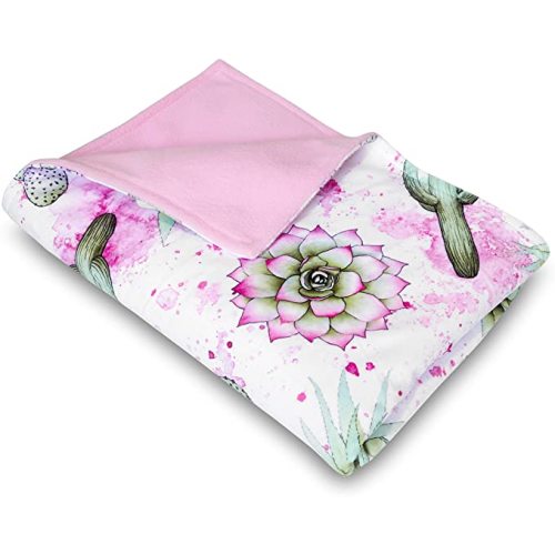 Jaxson's World Watercolor Cactus Baby Blanket | 30x40 Inches | Southwest Succulent Cacti Nursery Decor