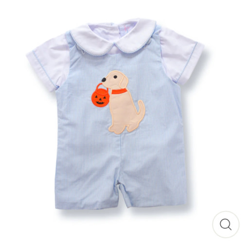 Trick or Treat Puppy Applique Shortall