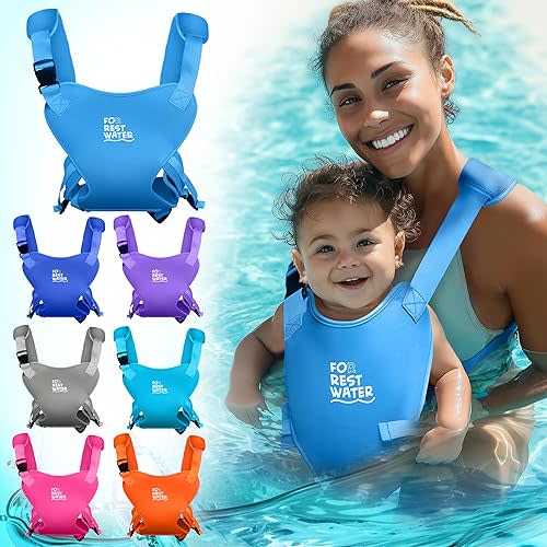 FOR REST WATER Baby Carrier - Premium Neoprene Ergonomic for Warm & Safe Water & Land Fun (4-24 Months) - Adjustable Infant & Toddler Harness – Summer & Winter Baby Carrier (Blue)