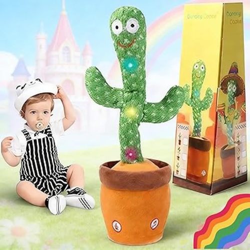 Talking Cactus Toy for Babies 6+ Months & Toddlers - Dancing Singing Repeating Cactus Toy with 10 Songs & Lights, Interactive Plush Gift for Kids Age 1 2 3 4 5 6, Easter Gifts for Kids