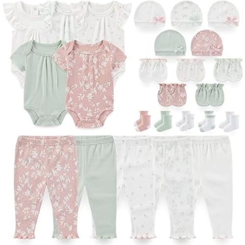 Newborn Baby Layette Essentials Giftset Clothing Set Short-Sleeve Bodysuit And Long Pants