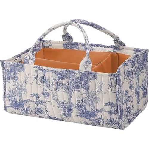 Baby Diaper Caddy Organizer Soft Nursery Storage Basket for Changing Table Cute Baby Basket Newborn Baby Essentials