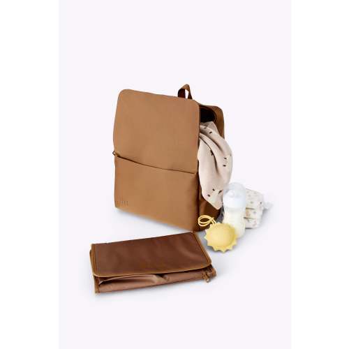 The Everyday Diaper Backpack in Camel Nylon