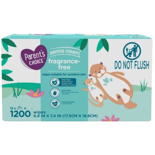 Parents Choice Fragrance-Free Baby Wipes, 1200 Count
