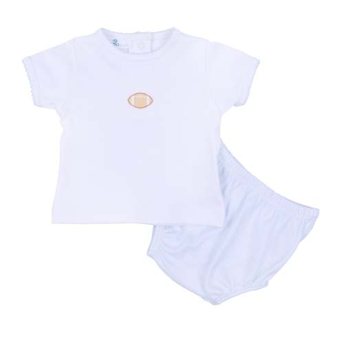 Touchdown Cutie Embroidered Diaper Conver Set - Light Blue