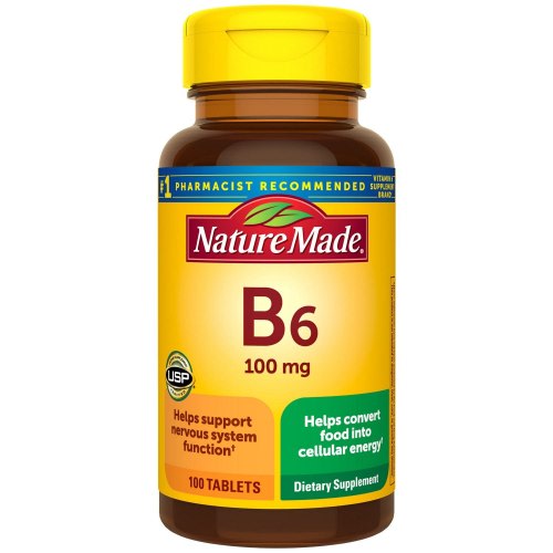 Nature Made Vitamin B6 100 mg Tablets, B6 Vitamins for Energy Metabolism Support, 100 CT