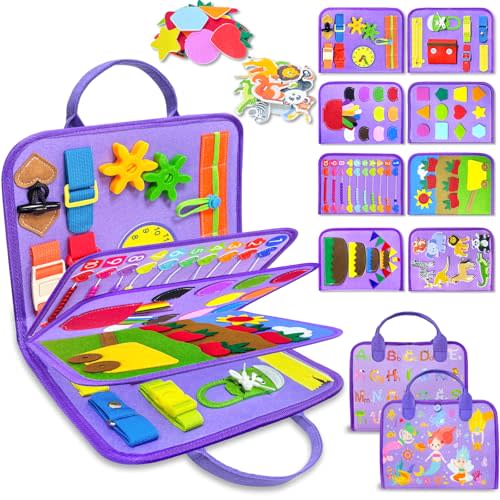 Exorany Busy Board Montessori Toys for Toddler Boy Girl Gifts Busy Book | Airplane Car Travel Toy, Learning Educational Toys, Activity Book, Toddler Activities, Sensory Toys, Fine Motor Skills