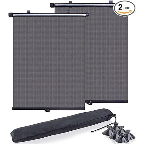 Car Window Shades,2 Pack Window Shade for Baby in Cars,Retractable Car Window Shade for Baby,Side Window Sun Shade Effectively Block UV Rays and Harsh Sunlight(15.7"x18.5")