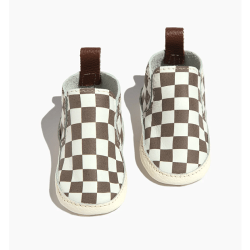 Chocolate Check Slip On Baby Shoe