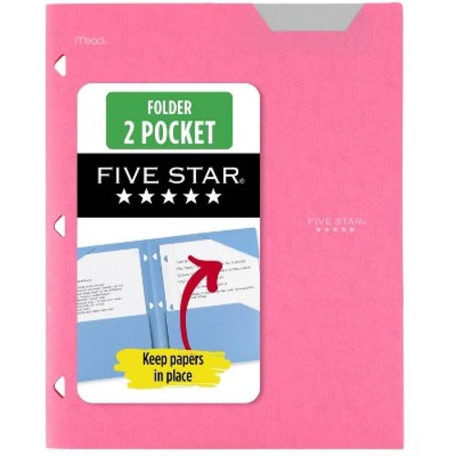Five Star 2 Pocket Poly Portfolio Prom Pink
