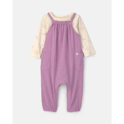 Baby Girl 2-Piece Long-Sleeve Overall Set - Purple | Carter's