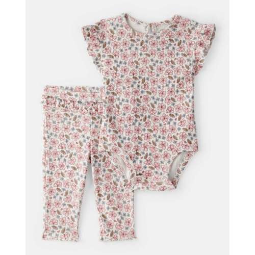 Baby Girl Ruffle Floral Bodysuit & Pant Set | Carter's