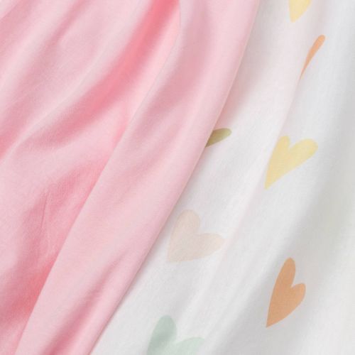 Fitted Playard Cotton Jersey Sheet - Cloud Island™ Hearts/Pink 2pk: Solid Pattern, 100% Cotton, 39" x 27"