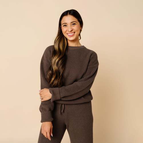 Knit Women's Chunky Sweater - Cocoa - Medium