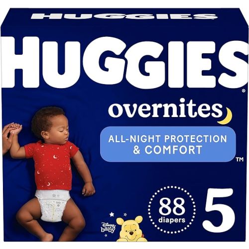 Huggies Size 5 Overnites Baby Diapers: Overnight Diapers, Size 5 (27+ lbs), 88 Ct