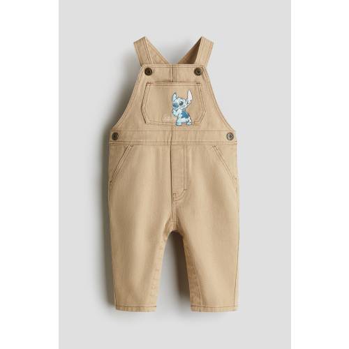 MOTIF-DETAIL TWILL OVERALLS