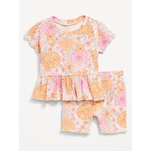 Disney© Ribbed Lettuce-Edge Top and Shorts Set for Baby | Old Navy