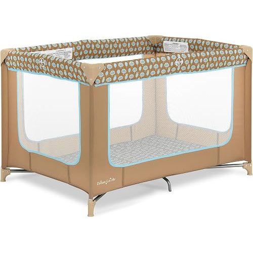 Dream On Me Zodiak Portable Playard, Compact for Travel, Carry Bag, Coffee/Blue