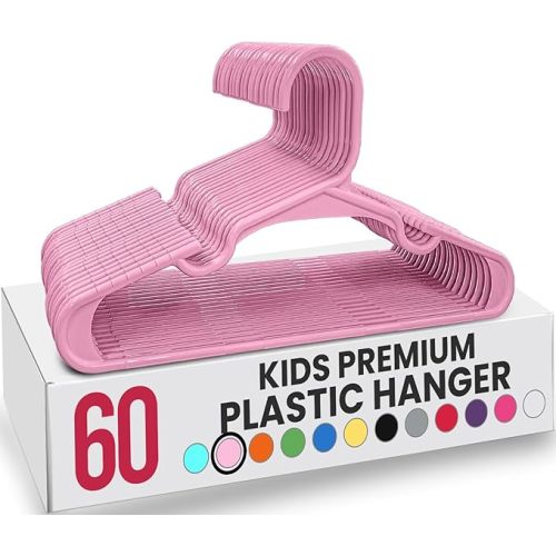 Utopia Home 60 Pack Kids Hangers - 11.5 Inch Plastic Baby Hangers for Closet - Childrens Hanger for Clothes & Infant Hanger for Closet (White)
