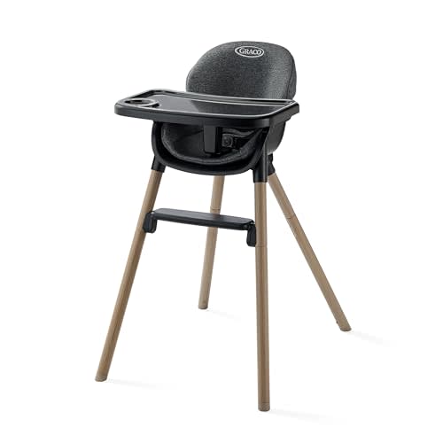 Graco Ready2Dine DLX 4-in-1 Highchair, Portable High Chair with 4 Growing Stages, Foldable Baby High Chair, Toddler Feeding Seat, Youth Stool, and Big Kid Seat, Hazen