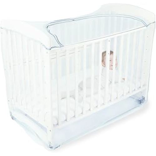 Orzbow Crib Tent Canopy - Crib Cover to Keep Baby from Climbing Out, Protects from Climbing Out and, Insects, Mosquitoes, Encrypted Baby Mosquito Net with Two-Way Self-Locking Zippers, White