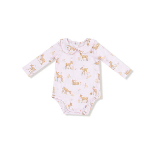 Peter Pan Collar Bodysuit, Little Fawn