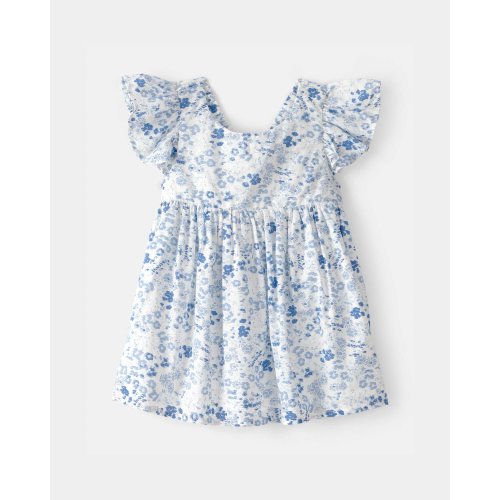 Baby Girl Floral Ruffle Dress - Blue/White - OshKosh B'gosh | Carter's