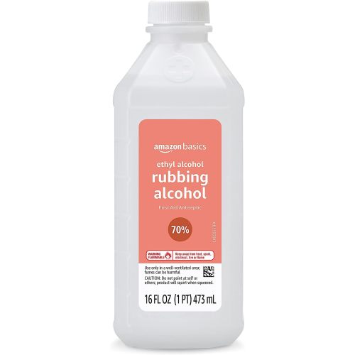 Amazon Basics 70% Ethyl Rubbing Alcohol First Aid Antiseptic for Cuts, Scrapes and Burns, Unscented, 16 fl oz (Previously Solimo)