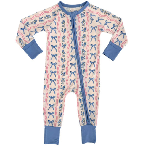 Amelia Bow Zipper Romper – In My Jammers