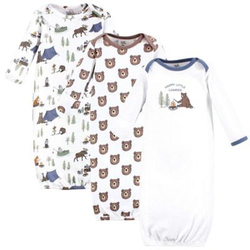 Touched by Nature Infant Boys Organic Cotton Gowns, Camping Animals
