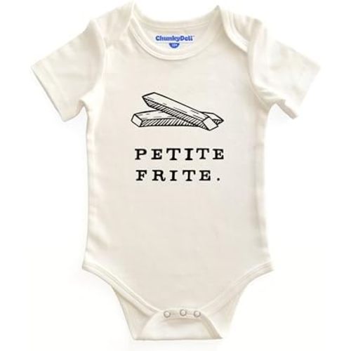 Chunky Deli Petite Frite Baby Bodysuit Gender Neutral French Foodie Outfit Soft 100% Cotton Short Sleeve One-Piece