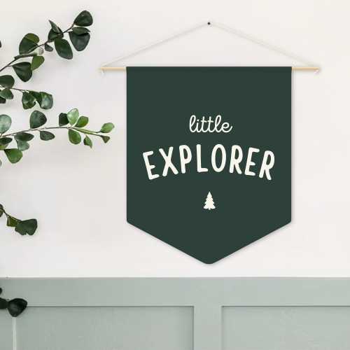 Little Explorer Pennant Banner – Wall Decor for Baby's Nursery, Kids Room, or Playroom