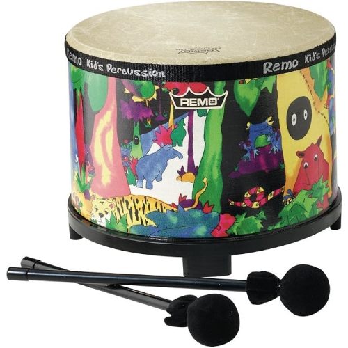Remo Kids Percussion Floor Tom Drum - Rain Forest, 10"