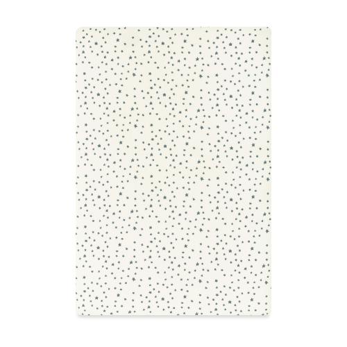 Mini Crib Sheet in GOTS Certified Organic Brushed Cotton in Ivory with Navy Stars