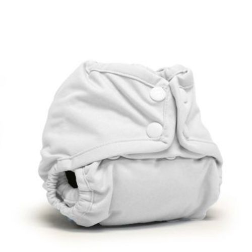 Kanga Care Rumparooz Double Leg Gusset Reusable Cloth Diaper Cover Newborn Snap | Fluff White 4-15 lbs