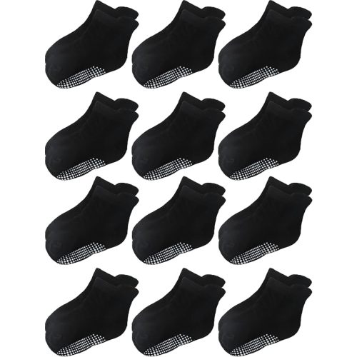 Aroveea Non Slip Grip Ankle Baby Socks 12 Pack for Toddler Boys and Girls Kids,Infant Cute Cotton Baby Socks