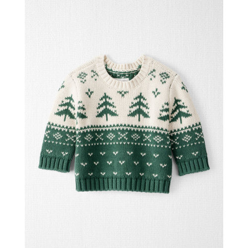 Baby Organic Cotton Evergreen Fair Isle Sweater  - Little Planet | Carter's